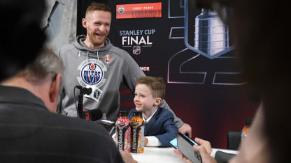 Corey Perry son joins Oilers Stanley Cup Final Media Day