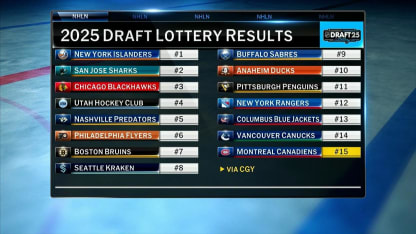 The New York Islanders win the 2025 NHL Draft Lottery