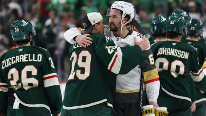 Golden Knights exchange handshakes with Fleury