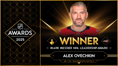Alex Ovechkin named winner of 2025 Mark Messier Leadership Award