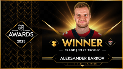 Florida Panthers Aleksander Barkov wins 2025 Frank J Selke Trophy